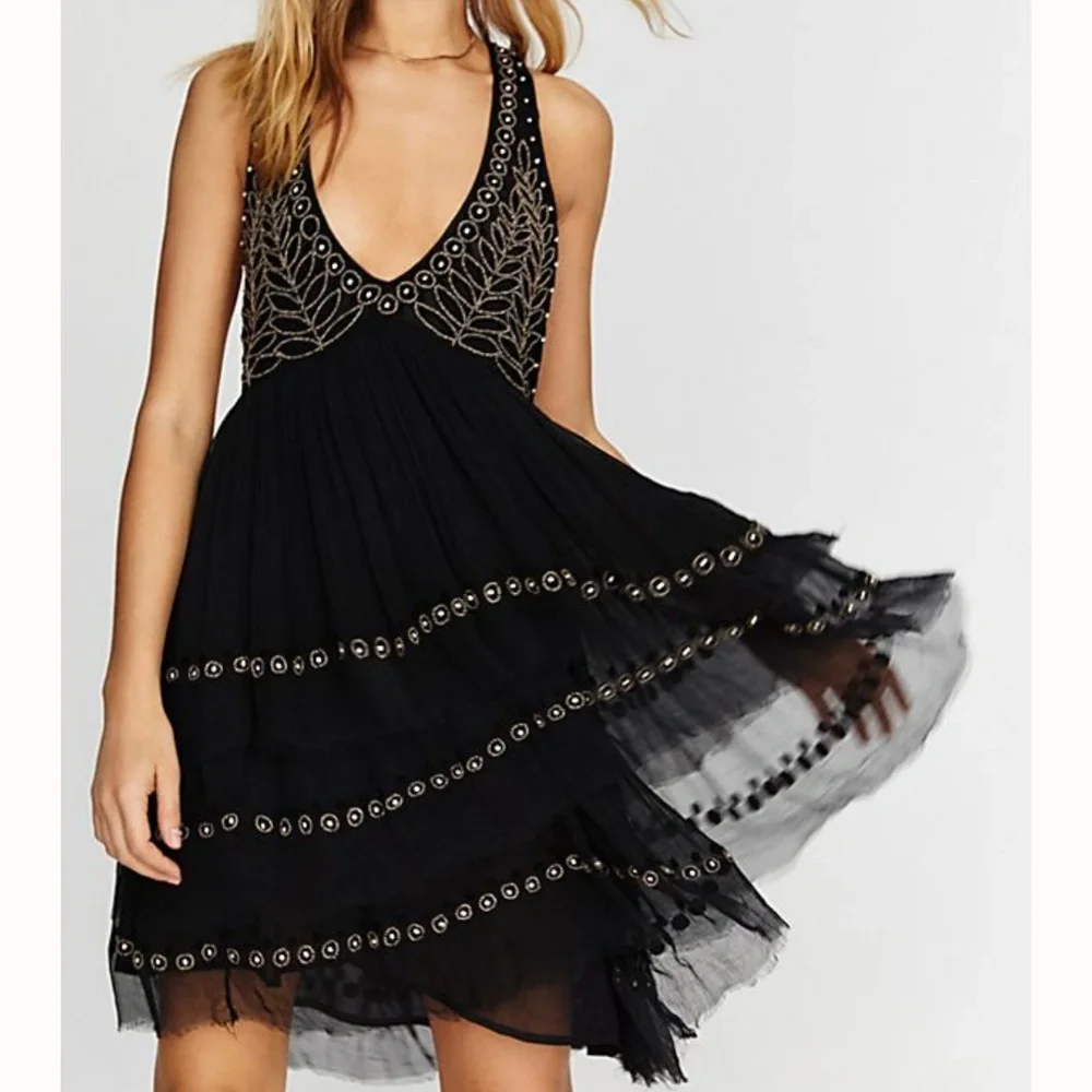 Free People Twilight Mini Dress Boho size S - Picture 1 of 6